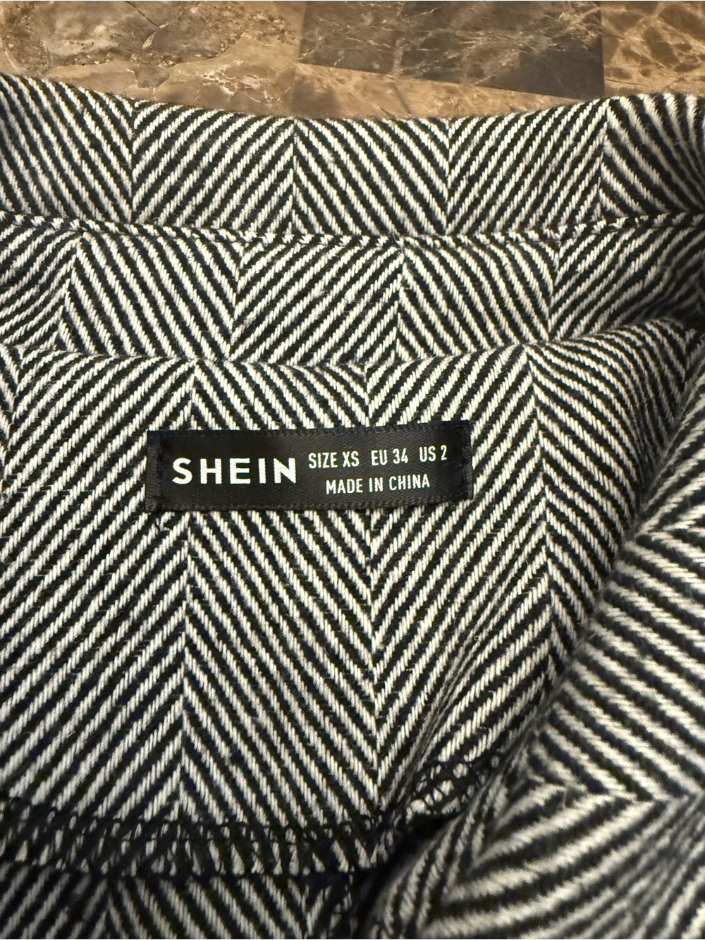 SHEIN Gray Herringbone Peplum Blazer with Gold Buttons - Picture 15 of 16